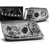 Faros Delanteros Luz Diurna Vw Bora 09.98-05.05 Cromados
