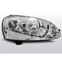 Vw Golf 5 03-08  Xenon D2s Faros Delanteros Luz Diurna Cromados