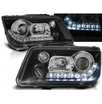 Faros Delanteros Luz Diurna Vw Bora 09.98-05.05 Fondo Negro