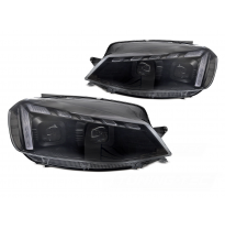 FAROS DELANTEROS LED COMPLETOS LUZ NEGRA LUZ DIURNA INTERMITENTE DINAMICO aptos para VW GOLF 7 17-19