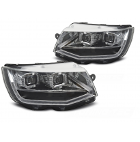 FAROS LED TUBO DE LUZ CROMADOS DRL SEQUENCIALES para VW T6 15-19