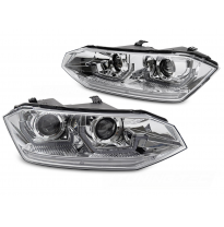 FAROS DELANTEROS LUZ DIURNA VW POLO VI 2G 17-21 SEQUENCIALES LED DRL CROMADO