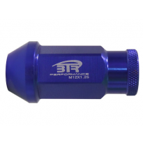 20 Tuercas Cónicas Abiertas M12x1,25 L40, Color Azul