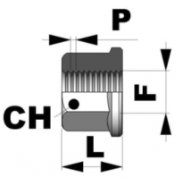 Tuerca Plana Abierta M12x1,25 L17mm C19