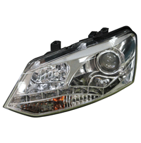 Faros Luz Diurna-Look Volkswagen Polo 6r 10- Chrome  + Motor