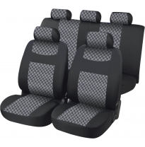 Fundas Asiento 11 Piezas Avignon Negro/Cuadro Gris