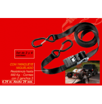 Juego De 2 Correas Con 2 Ganchos &quot;S&quot; 4.2s M- Ancho 25mm