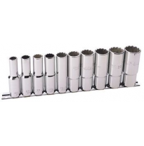 Juego De Llaves De Vaso 1/2&quot; 12pt Largo 10pzs