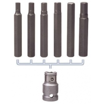 Juego De Puntas Allen Largas 1/2&quot; 7pzs