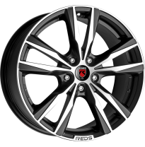 LLANTA REDS K2 HD 18 X 8.00 ET 45 5X108 Buje: 72,3 MATT BLACK POLISHED