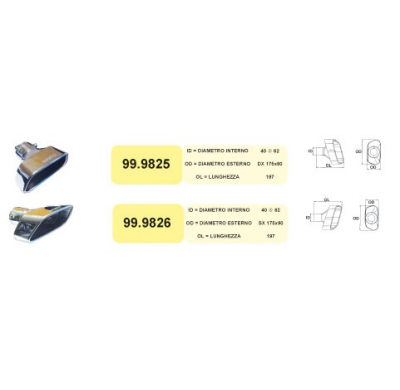 COLA ESCAPE INOX 64x197x(175x90) ASSO MARMITTE