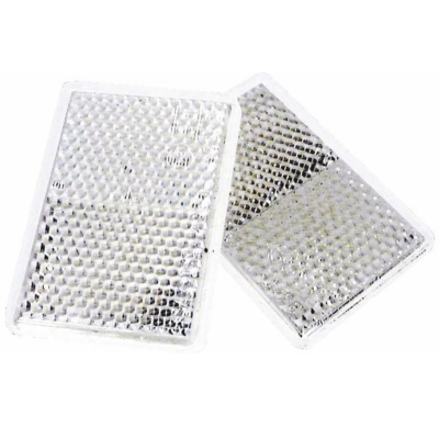 2 Catadióptricos Blancos  Adhesivos 57 X 40 Mm Caravaning Green Valley