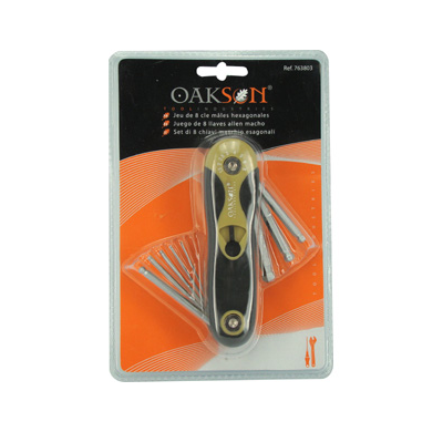 Juego De 8 Llaves Macho Hexagonales Herramientas De Mano  Oakson
