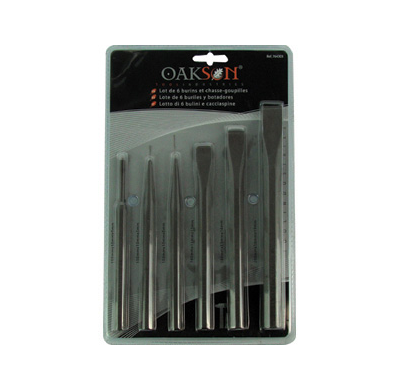 Juego De 6 Buriles Y Botapasadores Herramientas Corte Y Golpe  Oakson