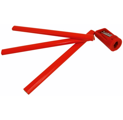 Juego De 3 Lápices De Carpintero+ Sacapuntas Herramientas Medida Y Trazado  Oakson