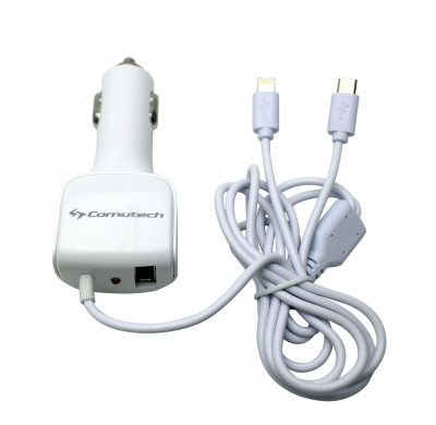 Cargador  12/24 V Cable Iphone 5-6 /  + Micro Usb + Puerto Usb Bl  Altium  Tomas Encendedor