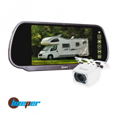Camara De Marcha Atras En Retrovisor 7" Blanca Cc1 Beeper