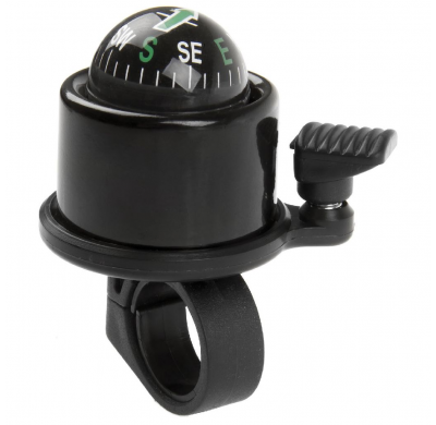 M-WAVE  aluminium bell black with compass and 360 ° turnable clapper