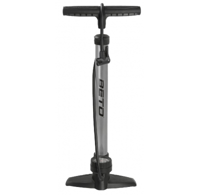 BETO Floor pump steel silver/black with double head