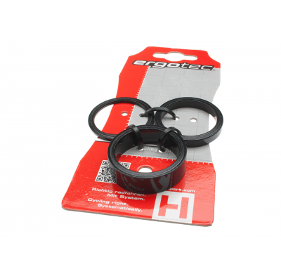 ergotec Set of spacers black eloxiert