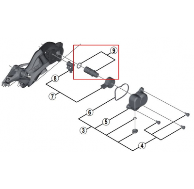 Shimano XTR shift axle unti for RD-M9000 seal included
