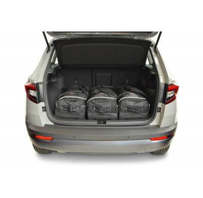 Set maletas especifico Carbags  SKODA Karoq (NU) Año: 2017-> suv Piso del maletero ajustable en la posición más alta-  Incluye: