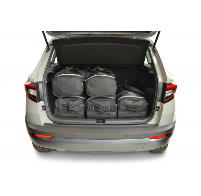Set maletas especifico Carbags  SKODA Karoq (NU) Año: 2017-> suv Piso del maletero ajustable en la posición más alta-  Incluye: