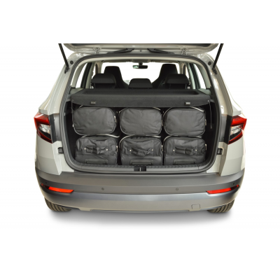 Set maletas especifico Carbags  SKODA Karoq (NU) Año: 2017-> suv Piso del maletero ajustable en la posición más alta-  Incluye:
