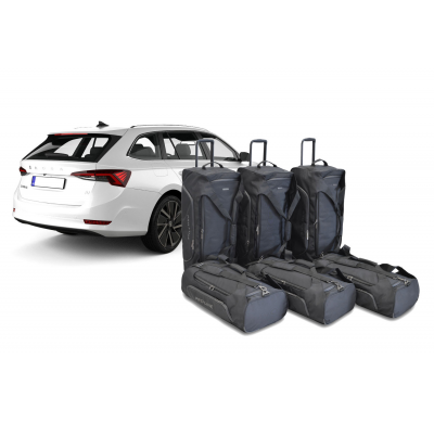 Set de bolsas de viaje Skoda Octavia IV Combi (NX) 2020-actualidad familiar Pro.Line Piso del maletero ajustable en la posición