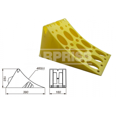 Calzo Rueda Plastico Amarillo383x160x193 Din 76051
