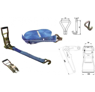 Cincho Tensor Ergo Pe 8,5+0,5m.X5 Cm 5.000kg En12195-2 G.C.