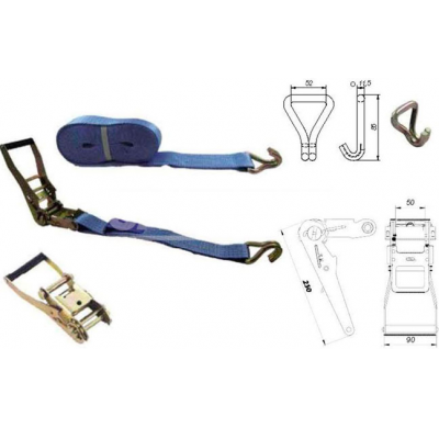 Cincho Tensor Pe 8,5+0,5 M.X5cm. 4.000 Kg. En12195-2 G.C.