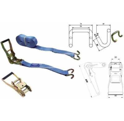 Cincho Tensor Pe 8,5+0,5 M.X5cm. 4.000 Kg. En12195-2 G.A.