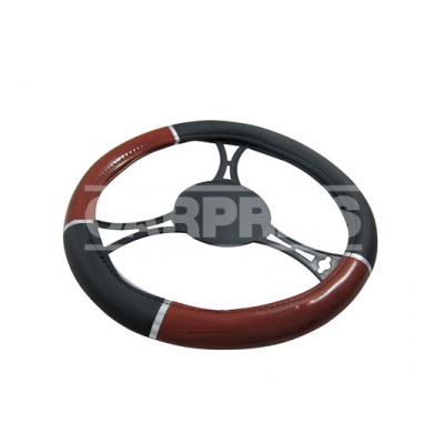 Funda Volante Polipiel Negro-Madera ø44-46