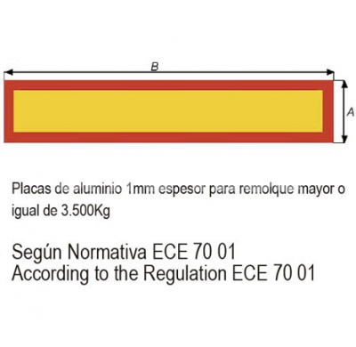 Placa P/Remolque 1130x196x1 Homologado Ece/70-01