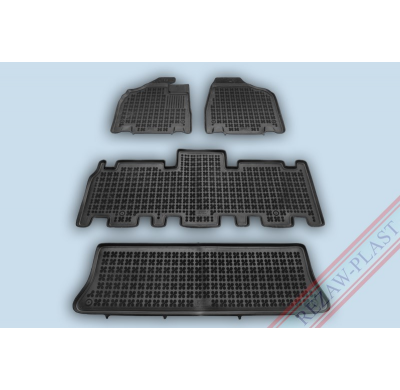 Alfombrillas Goma Negra Kia Carnival Ii Desde 2004, 7 Plazas 4-Piezas