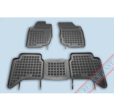 Alfombrillas Goma Negra Toyota Hilux Desde 2005, 4-Puertas 3-Piezas