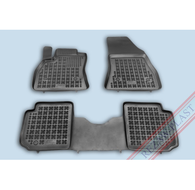 Alfombrillas Goma Negra Fiat 500l / 500l Trekking / 500l Living 7 Plazas;  Desde 2013 3-Piezas