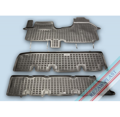 Alfombrillas Caucho Color Negro Con Clips Opel Vivaro Ii Desde 2014 - Con Refuerzo En Lado Conductor Versión Lujo 7 Plazas 3 Pi