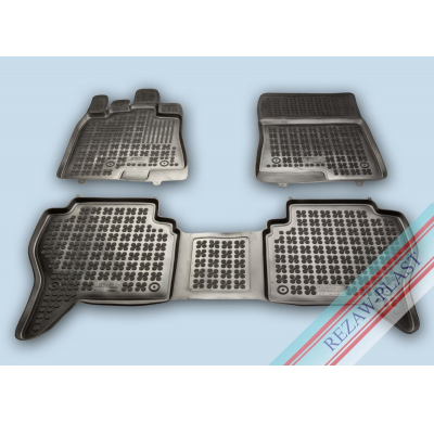 Alfombrillas Caucho Color Negro Con Clips Mitsubishi Pajero / Montero   Desde  2006 3 Piezas