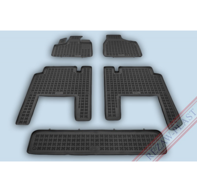 Alfombrillas Caucho Color Negro Con Clips Lancia-Chrysler Voyager V Desde 2006, 5 Asientos 4 Piezas