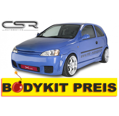 KIT CARROCERIA Opel Corsa C Kit carroceria (P. Delantero, P. Trasero, Taloneras, *Otros (*Consultar) ) Referencias incluidas FSK