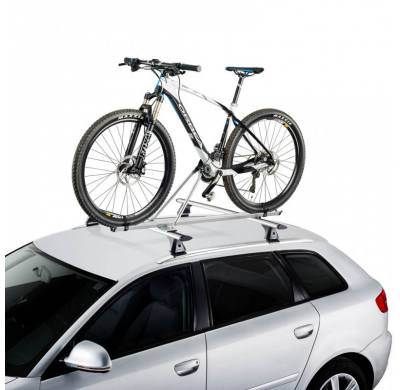 Bike Rack G doble pomo c/antirrobo Portabicicletas de techo en acero (gris). Equipado con doble pomo antirrobo.