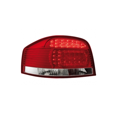 Pilotos Led Audi A3 8p 03+ _ Rojo/Transparente