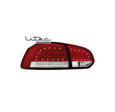 Pilotos Led Vw Golf Vi _Con Intermitente De Led_ Rojo/Crystal