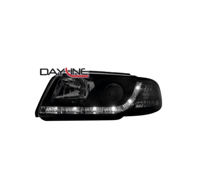 Faros Audi A4 99-01 _ Con Diseño Luz Diurna _ Negro