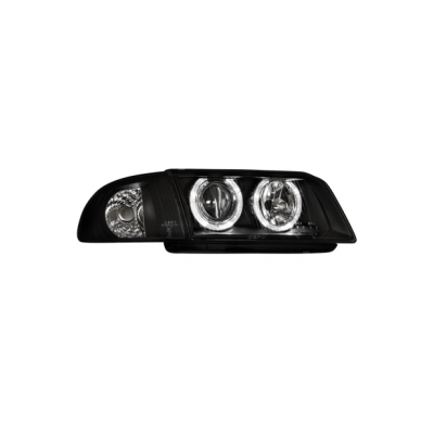 Faros Audi A4 B5 95-98 _ 2 Angel Eyes_Negro