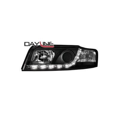Faros Audi A4 8e 01+ _ Con Diseño Luz Diurna _ Negro