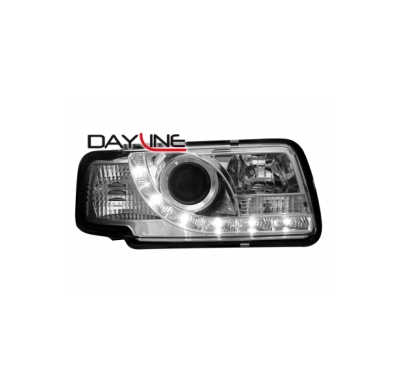 Faros Audi 80 91-94 _ Con Diseño Luz Diurna _ Cromado