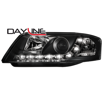Faros Luz Diurna Audi A6 01-03  Negro